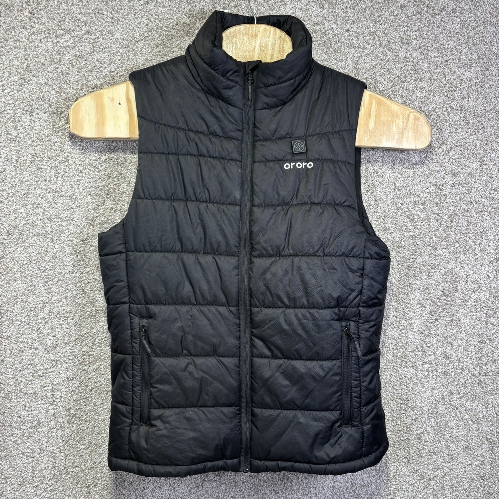 Ororo Heated Vest Mens Medium Black Quilted Full Zip Outdoor Battery Insulated